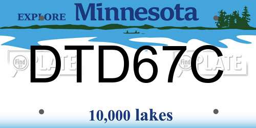 DTD67C Minnesota License Plate