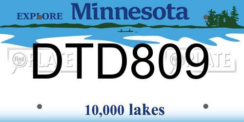 DTD809 Minnesota License Plate