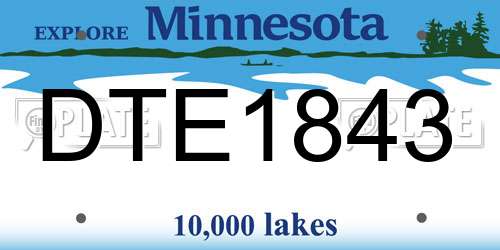 DTE1843 Minnesota License Plate
