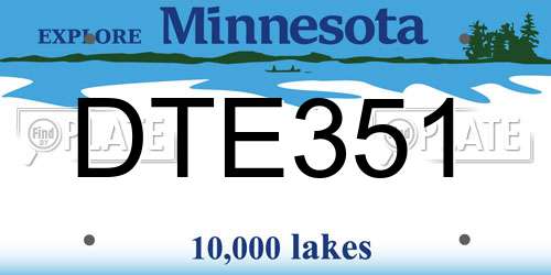 DTE351 Minnesota License Plate