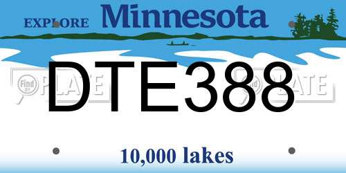DTE388 Minnesota License Plate