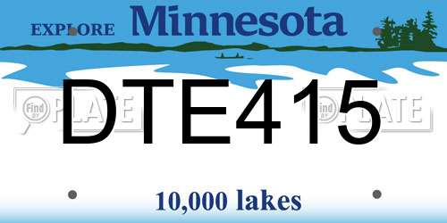 DTE415 Minnesota License Plate