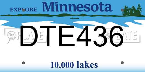 DTE436 Minnesota License Plate