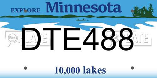 DTE488 Minnesota License Plate
