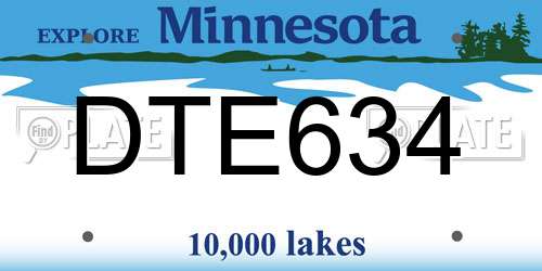 DTE634 Minnesota License Plate