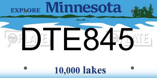 DTE845 Minnesota License Plate