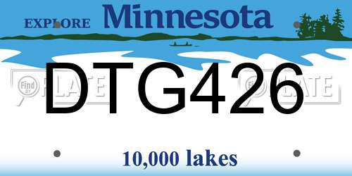 DTG426 Minnesota License Plate