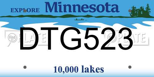 DTG523 Minnesota License Plate