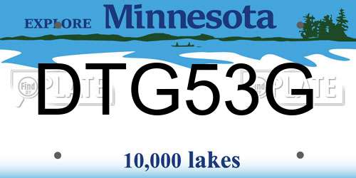 DTG53G Minnesota License Plate