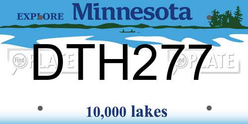 DTH277 Minnesota License Plate