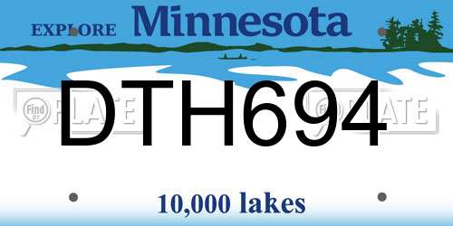 DTH694 Minnesota License Plate