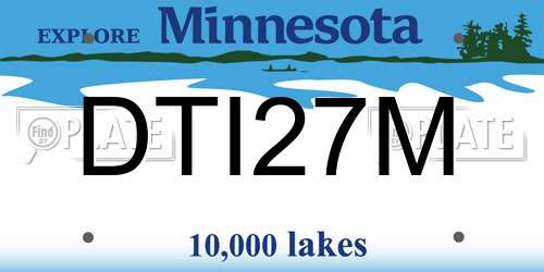 DTI27M Minnesota License Plate