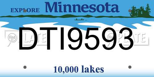 DTI9593 Minnesota License Plate