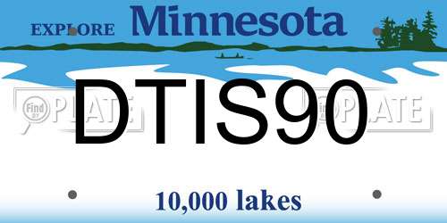 DTIS90 Minnesota License Plate