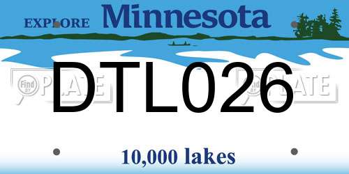 DTL026 Minnesota License Plate