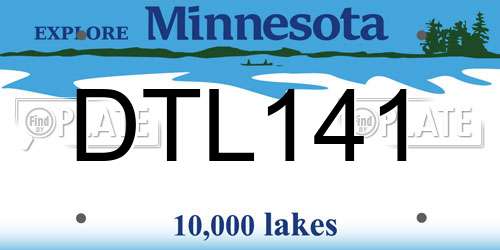DTL141 Minnesota License Plate