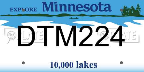 DTM224 Minnesota License Plate