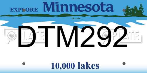 DTM292 Minnesota License Plate