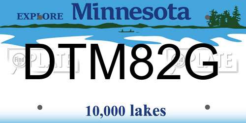 DTM82G Minnesota License Plate