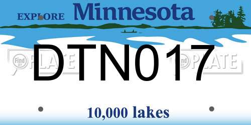 DTN017 Minnesota License Plate
