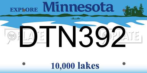DTN392 Minnesota License Plate