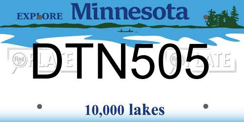 DTN505 Minnesota License Plate