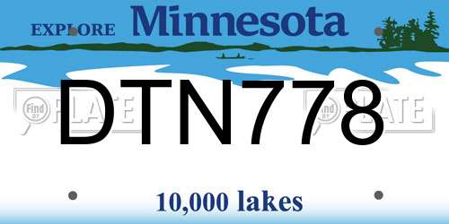 DTN778 Minnesota License Plate