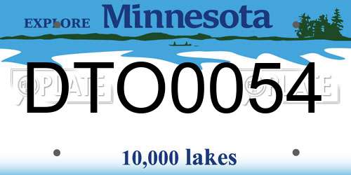 DTO0054 Minnesota License Plate