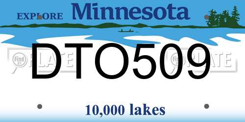 DTO509 Minnesota License Plate