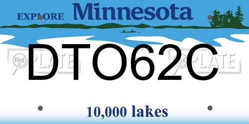 DTO62C Minnesota License Plate