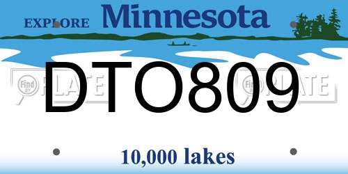 DTO809 Minnesota License Plate