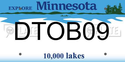 DTOB09 Minnesota License Plate
