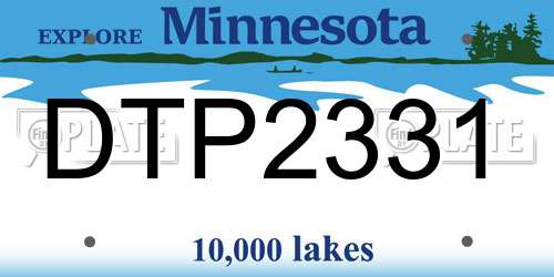 DTP2331 Minnesota License Plate
