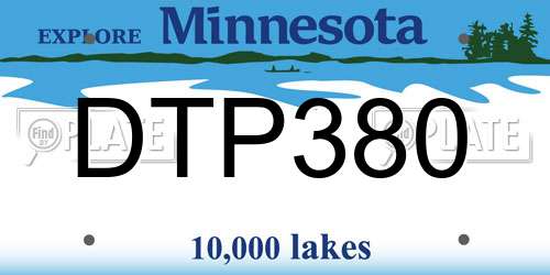 DTP380 Minnesota License Plate