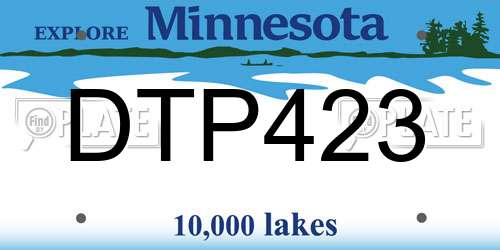 DTP423 Minnesota License Plate