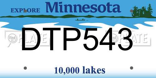 DTP543 Minnesota License Plate