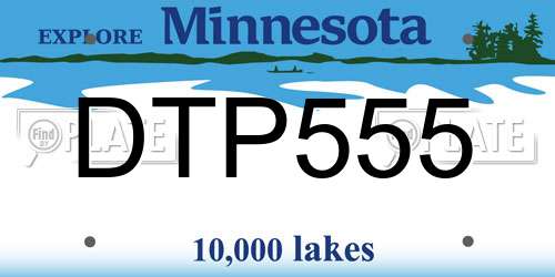 DTP555 Minnesota License Plate
