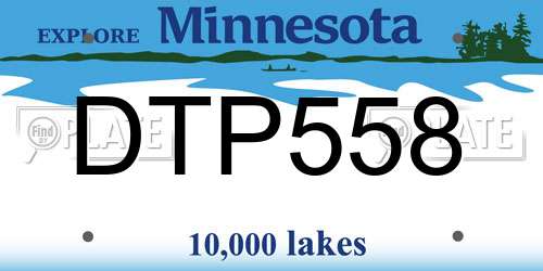 DTP558 Minnesota License Plate