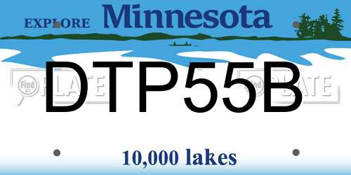 DTP55B Minnesota License Plate