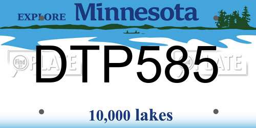 DTP585 Minnesota License Plate