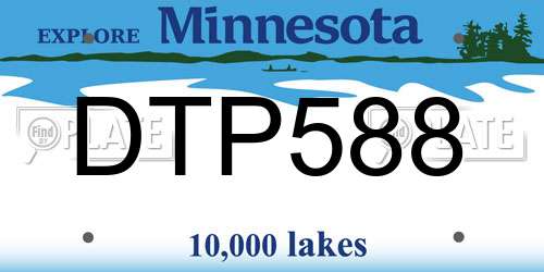DTP588 Minnesota License Plate