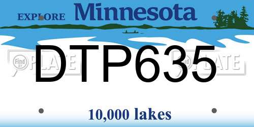 DTP635 Minnesota License Plate