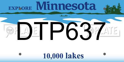 DTP637 Minnesota License Plate