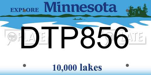 DTP856 Minnesota License Plate