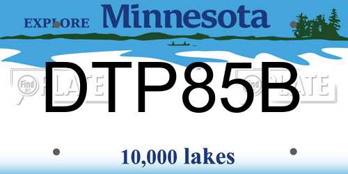 DTP85B Minnesota License Plate