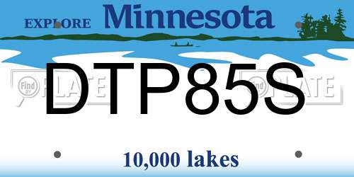 DTP85S Minnesota License Plate