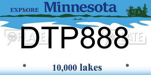 DTP888 Minnesota License Plate