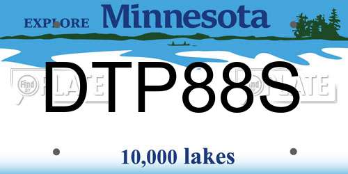 DTP88S Minnesota License Plate