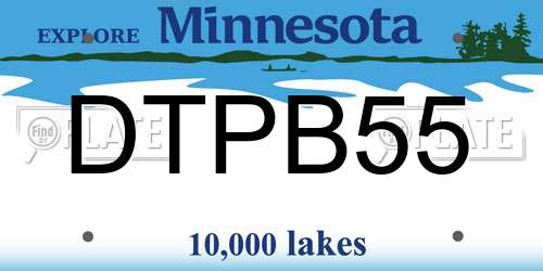 DTPB55 Minnesota License Plate