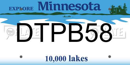 DTPB58 Minnesota License Plate